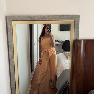 Topshop Orange Cropped Jumpsuit